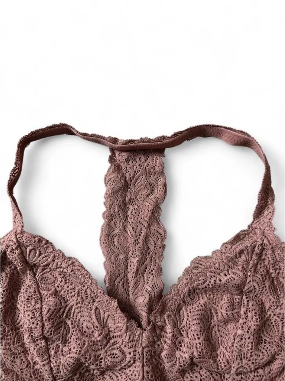 Auden Lace Racerback Bralette in Mauve
